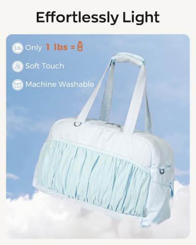 Cute Travel Duffle Bag for Women, Carry On Airline Personal Item Bag - color: Sky blue