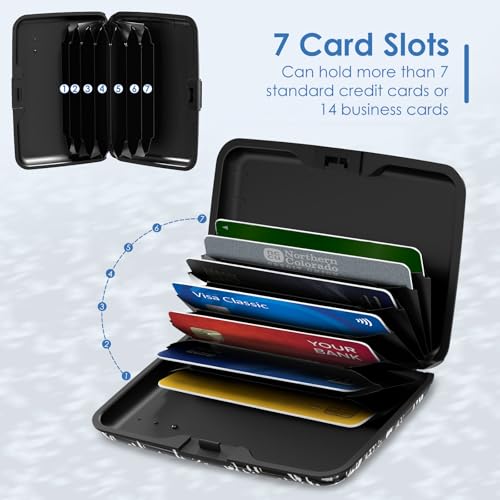 Credit Card Holder, Slim Aluminum RFID Blocking Wallet Debit Card Protector Organizer Metal Case, Black Composition Book - color: Black Composition Book