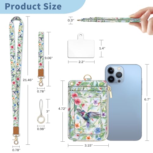 Bird Lanyard Wallet with Id Badge Holder Keychain for Card Women - color: Bird