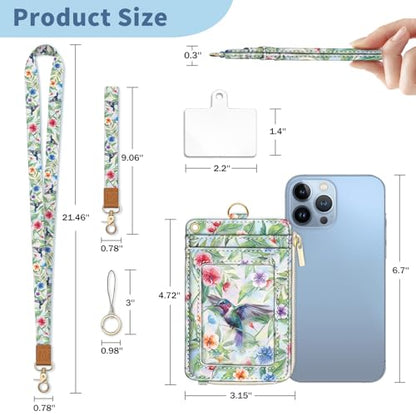 Bird Lanyard Wallet with Id Badge Holder Keychain for Card Women - color: Bird