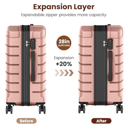 Luggage Sets 3 Piece Lightweight Hardshell Suitcase（Rose Gold - color: RPSE GOK