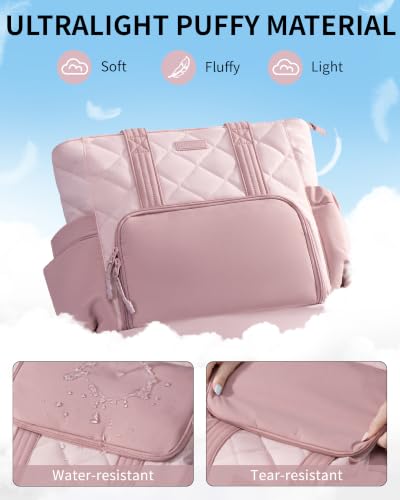 Bagstellar Lunch Tote Bag for Women, 3 in 1 Work Bag with Lunch Compartment - color: Pink