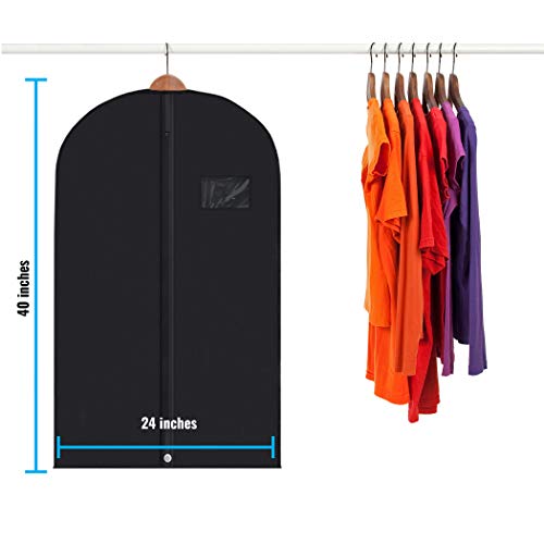 Plixio Black Garment Bags for Travel, Mixed Sizes – 20-Pack - size: Black - 20 Pack (Mixed Sizes)