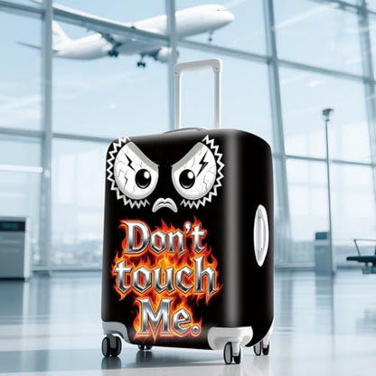 ANNA QUEEN Travel Luggage Cover Suitcase Protector Suitcase Cover Anti-Scratch,Stretchable Bag Cover Washable Durable Polyester - color: Don't touch me - Black and angry, size: S(fits 20-22inch suitcase)
