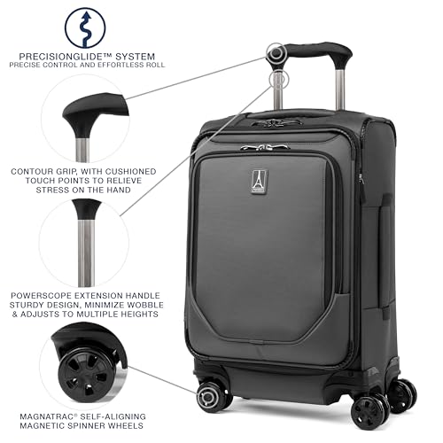 Travelpro Crew Classic Softside Carry-On Luggage, Grey, 20-Inch - color: Titanium Grey