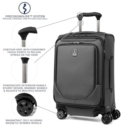 Travelpro Crew Classic Softside Carry-On Luggage, Grey, 20-Inch - color: Titanium Grey