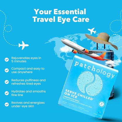 Patchology On Ice Cooling Blue Under Eye Patches For Puffy Eyes | 5 Pairs - size: 1 Count (Pack of 5)
