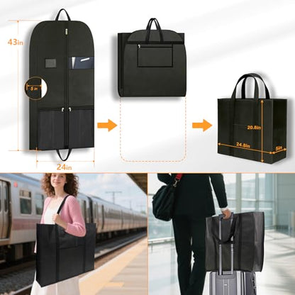 Travel Garment Suit Bag 43" for Hanging Clothes Storage for Men Suits Shirt - size: 43" 1PK