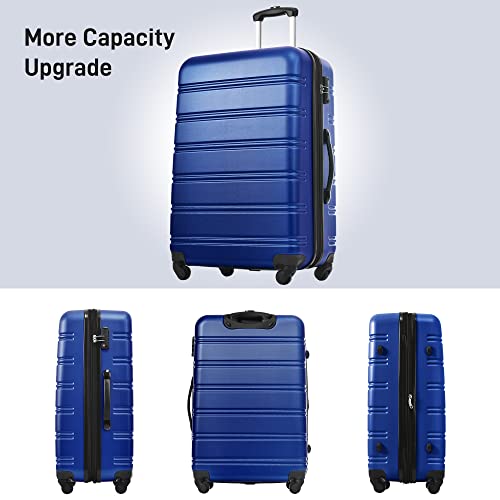 Merax 3 Piece Luggage Set,Hardside Expandable Suitcase Set,Deepblue - color: Deepblue-2, style: 3-piece Set(20/24/28)