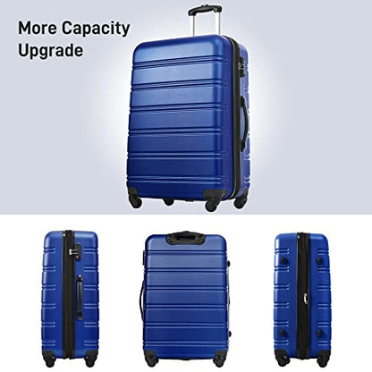 Merax 3 Piece Luggage Set,Hardside Expandable Suitcase Set,Deepblue - color: Deepblue-2, style: 3-piece Set(20/24/28)