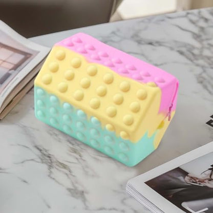 Silicone Makeup Bag Travel Cosmetic Bag Stuff Bag Makeup Pouch Cute Makeup Organizer Versatile Zipper Pouch - color: Colorful1