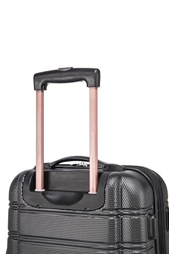Rockland Melbourne Hardside 2 Piece Expandable Spinner Wheel Luggage Set, Carry-On 20" and Tote 14", Black - color: Black, size: 2 Piece (20"/14" Tote)