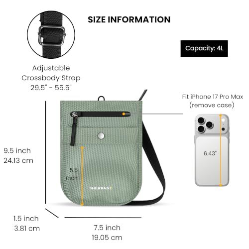 Sherpani Prima, RFID Anti-Theft Crossbody for Women - color: Green Aloe Mist