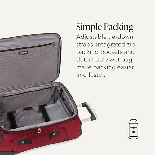 SWISSGEAR Sion Carry-On Spinner Luggage, Softside Expandable, Lightweight Suitcase, Burgundy, 22.75-Inch - color: Burgundy, size: Carry-On