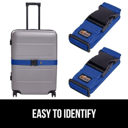 GORILLA GRIP Heavy Duty Luggage Straps for Suitcase, 4 Pack, Blue - color: Blue
