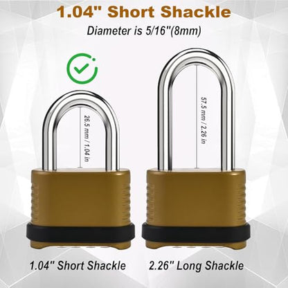 1pcs Golden Combination Lock, 4-Digit Heavy Duty Combo Lock - style: 1pcs Short-Golden