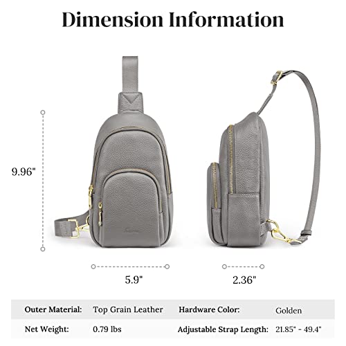 S-ZONE Leather Sling Bag for Women Men RFID Blocking Small Crossbody Purses