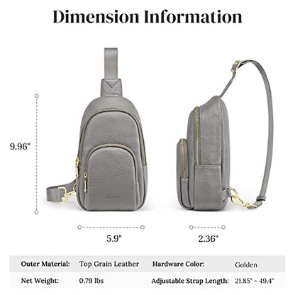 S-ZONE Leather Sling Bag for Women Men RFID Blocking Small Crossbody Purses