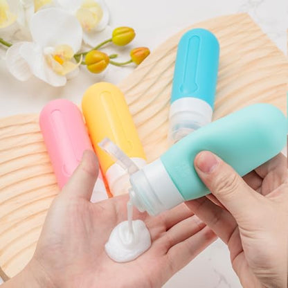 MODENGKONGJIAN 16 Pack Travel Bottles for Toiletries,TSA Approved Silicone Squeezable Travel Shampoo Bottles, 3oz Leak Proof Refillable Toiletry Cosmetic Containers (16PCS/Green) - color: 16PCS/Green