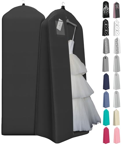 Your Bags Wedding Dress Garment Bag, 72", 20" Gusset, Black - color: Black