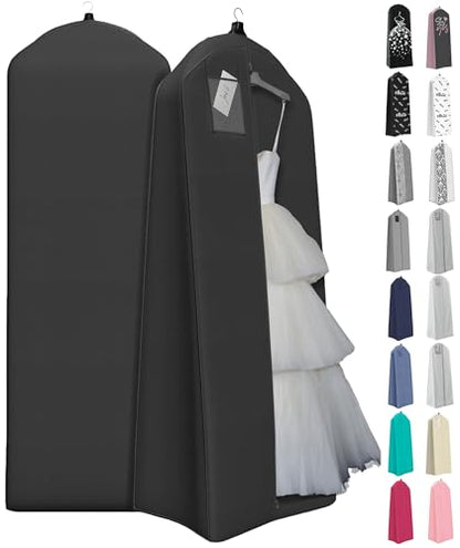 Your Bags Wedding Dress Garment Bag, 72", 20" Gusset, Black - color: Black