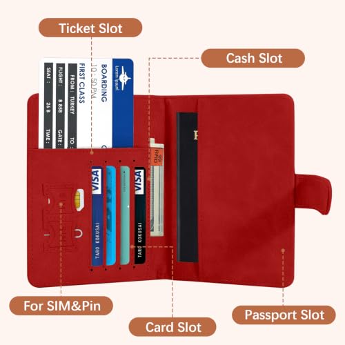 Baseball Passport Holder for Travel Essentials, RFID Blocking Wallet Case - color: Baseball