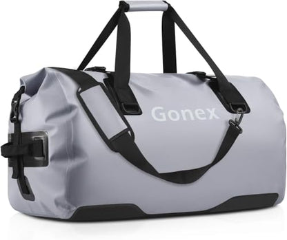 Gonex Waterproof Duffel Bag, 40L/60L/80L Roll-Top Travel Kayaking Dry Bag - color: Gray, size: 60L