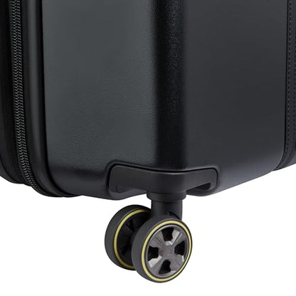 DELSEY PARIS Cadence Hardside Expandable Luggage with Spinner Wheels, Deep Black, Checked Medium 24 Inch - color: Deep Black, size: Checked-Medium 24 Inch