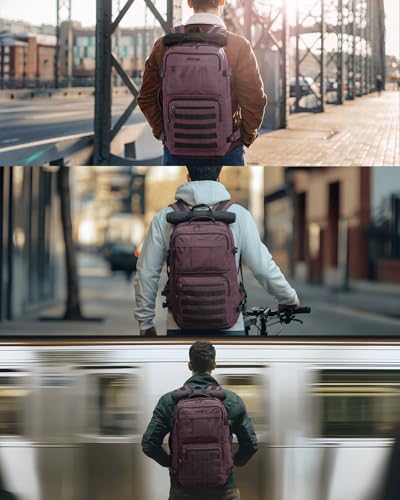 Gonex Travel Backpack, 40L Expandable Carry On, 3-in-1 Convertible - color: Dark Red