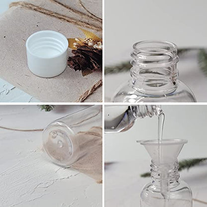 4pcs Travel Bottles,80ml Refillable Clear Empty Plastic Travel Size Containers Bottles with Screw Lids for Toiletries,Soap,Shampoo and Conditioner