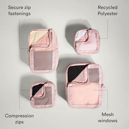 Antler Compression Packing Cubes, Set of 4, Moorland Pink - color: Moorland Pink