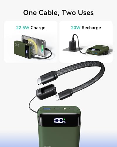 INIU Portable Charger, Smallest 20000mAh 22.5W Fast Charging Power Bank - color: Green, size: Mini Size