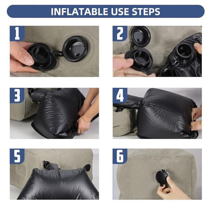 Inflatable Foot Rest Pillow for Air Travel Airplane Foot Rest Pillow Adjustable Height Leg Pillow Bed for Kids Toddler Suitable for Car,Train,Office Travel