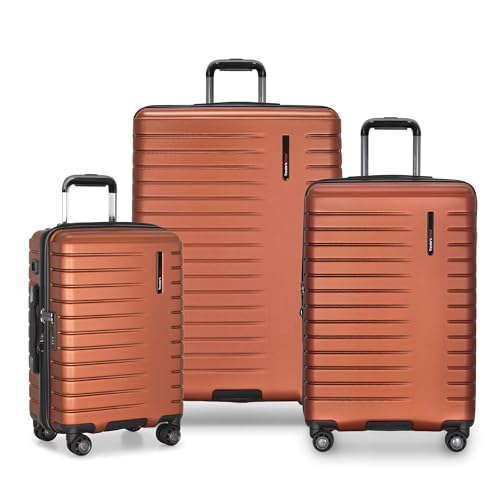 Traveler's Choice Archer Polycarbonate Hardside Spinner Luggage,Tie Down Straps, Orange, 3-Piece Set - color: Orange, size: 3-Piece Set
