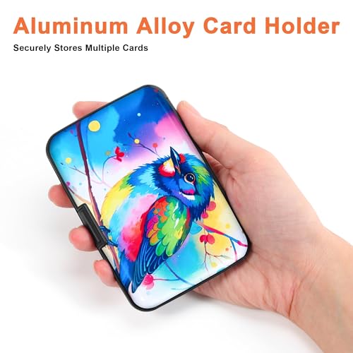 Mayski Credit Card Holder for Women RFID Blocking Wallet, Colorful Bird - color: Colorful Bird
