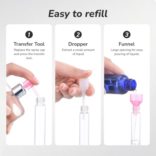Lulupack Perfume Travel Refillable, 8ml Keychain Cologne Spray Bottle, 2PCS - color: black and white