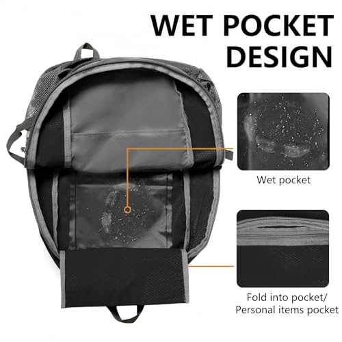 Goloni Ultra Lightweight Packable Backpack 40L - Foldable Hiking Backpack Water Resistant Small Foldable Daypack for Travel,Black - color: Black