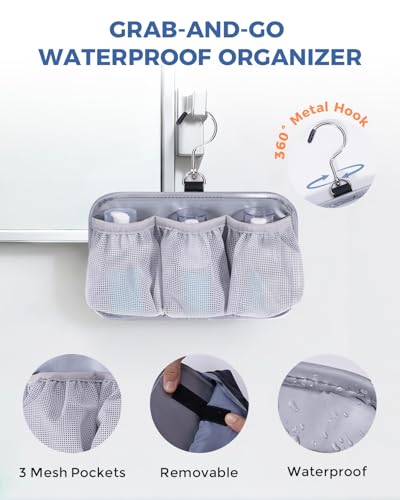 WANDF PU Leather Toiletry Bag for Men, Dopp Kit with Hanging Pouch - color: Medium Plus, Dark Gray, size: Medium Plus