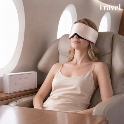 USlixury® 3D Contoured Silk Sleep Mask, Total Blackout&Zero Eye Pressure - color: Pink
