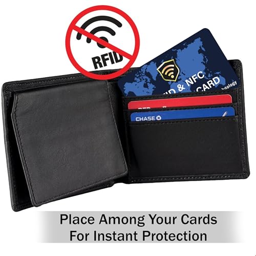 SaiTech IT 5 Pack RFID Blocking Card for Credit Debit ID Card, WM Blue - color: Blue WM