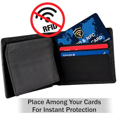 SaiTech IT 5 Pack RFID Blocking Card for Credit Debit ID Card, WM Blue - color: Blue WM