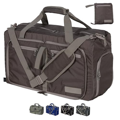 LEGEND 40L Foldable Duffle Bag With Shoe Compartment - Chocolate - color: Chocolate, size: 40L