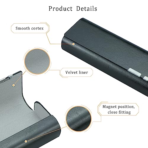 LifeArt 2 Pack Eyeglass Case Hard Shell, Portable Sunglass Case, Fashionable Eyeglass Case for Men and Women, Lightweight - color: 621gangtiao_2 Black