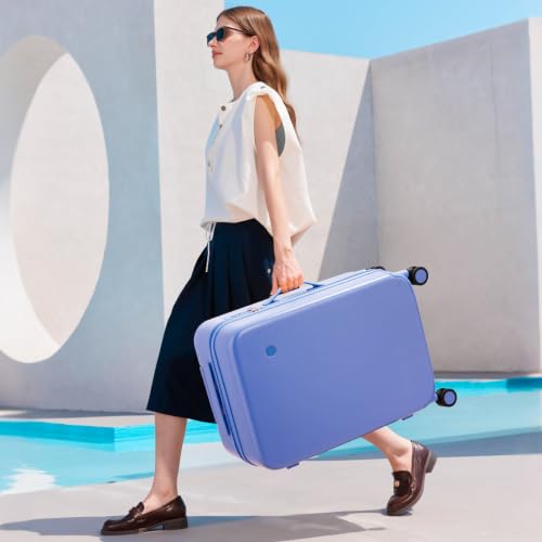 mixi Carry on Luggage, 20'' Suitcase Spinner Wheels Luggage Hardshell Lightweight Rolling Suitcases PC with Cover & TSA Lock for Business Travel, Lilac Purple - color: Lilac Purple, size: 20in Carry on