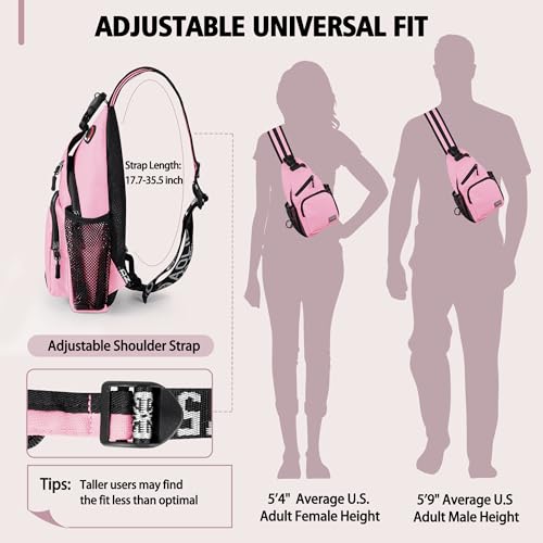 Geestock Convertible Sling Bag Crossbody Backpack for Women Men, Pink - color: Pink, size: Small