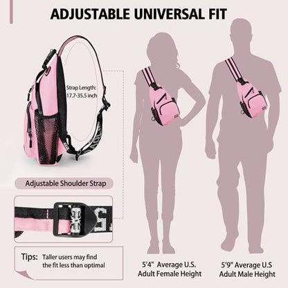 Geestock Convertible Sling Bag Crossbody Backpack for Women Men, Pink - color: Pink, size: Small