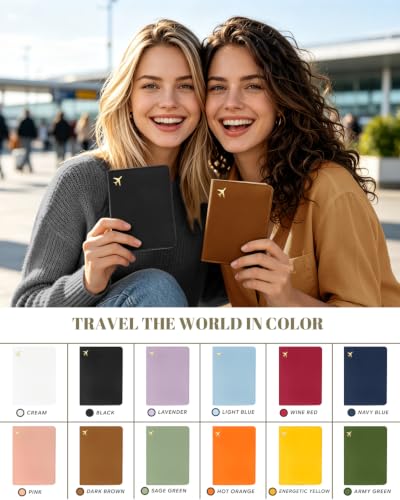 Passport Holder for Travel - RFID Blocking for Women & Men - color: Dark Brown
