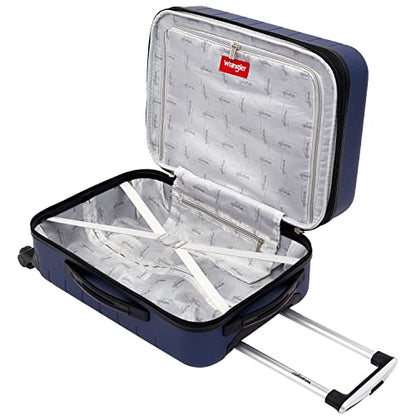 Wrangler Smart Spinner Hardside Luggage, 2 Piece Set, Navy Blue - color: Navy Blue, size: 2 Piece Set