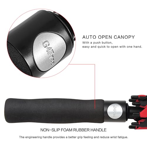 G4Free 47/54/62/68/72 Inch Golf Umbrella Windproof Auto Open Large Umbrella - color: Black/Red, size: 54 inch
