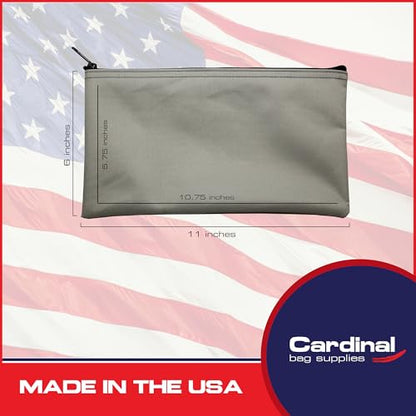 Cloth Zipper Pouch 2-Pack, Gray, 11 x 6 inches - color: Gray